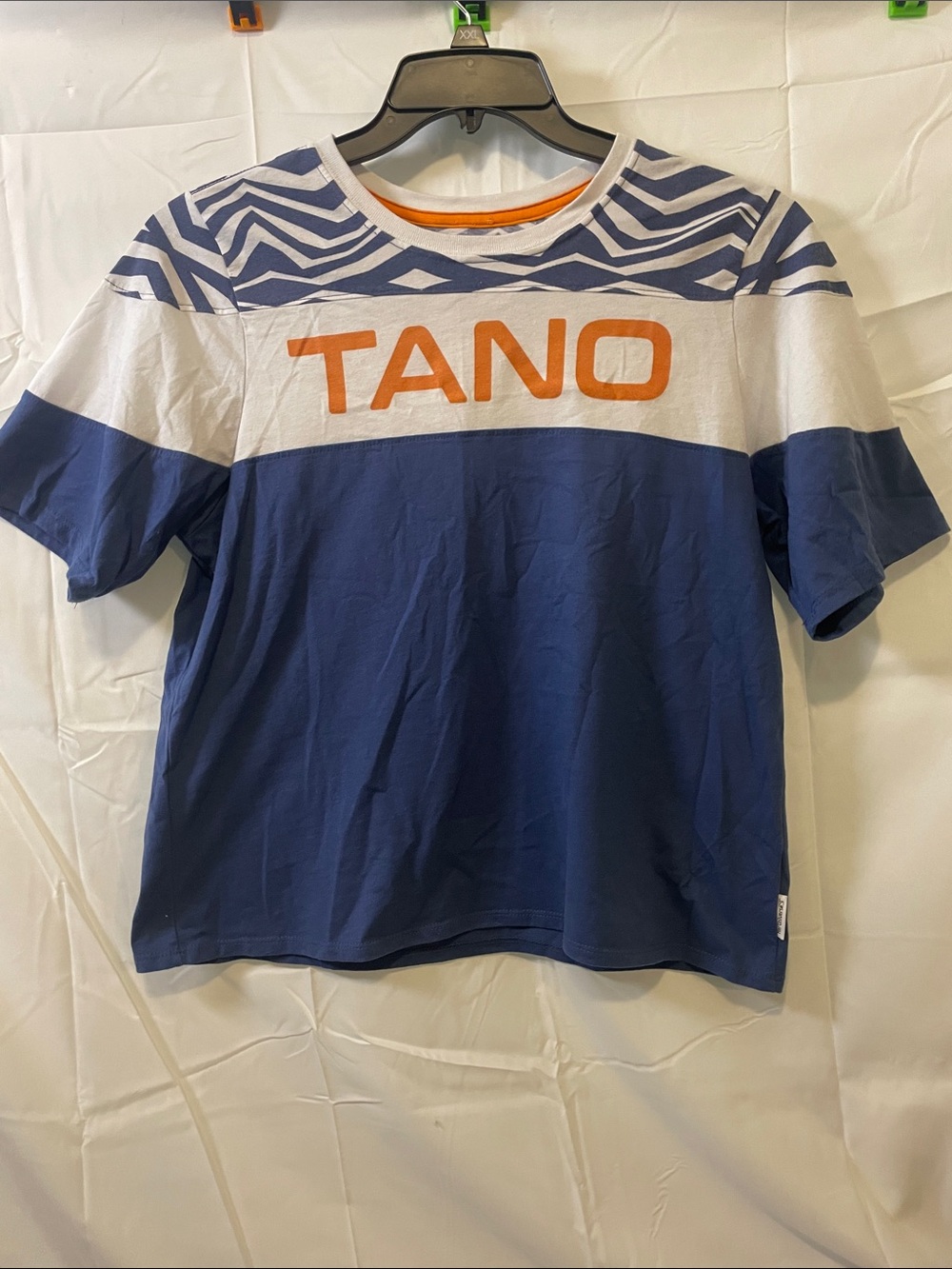 Her Universe Tano Navy, White & Orange Graphic Short Sleeve crop Tee